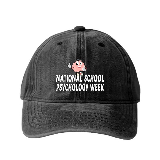 national school psychology week Washed Denim Baseball Caps