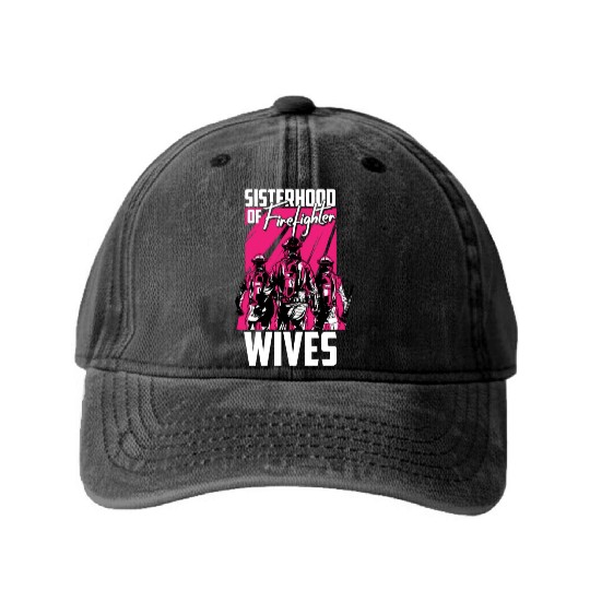 Firefighter Thin Red Line Sisterhood Washed Denim Baseball Caps
