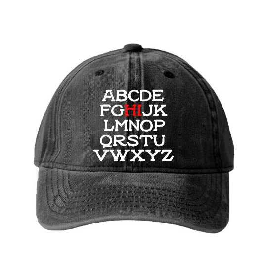 HI Alphabet Back To School Pre K Kindergarten Teac Washed Denim Baseball Caps