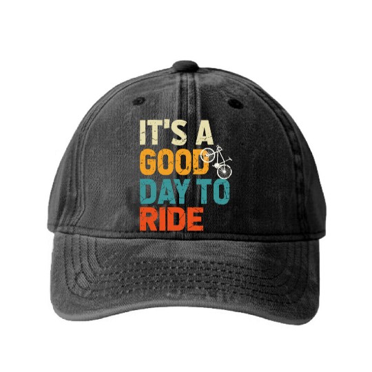 Bicycle Gift, Bike lover, It's A Good Day To Ride Washed Denim Baseball Caps