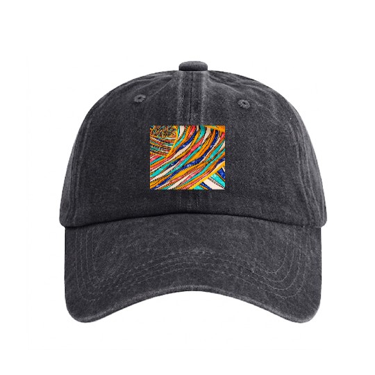 Neon Rainbow Retro 2023 NewYear Vintage Stronger Washed Denim Baseball Caps