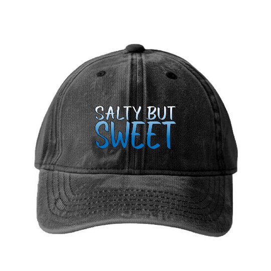 Salty But Sweet 10 Washed Denim Baseball Caps