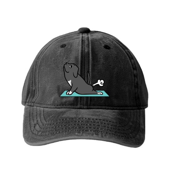 Great Dane Yoga Pose Washed Denim Baseball Caps