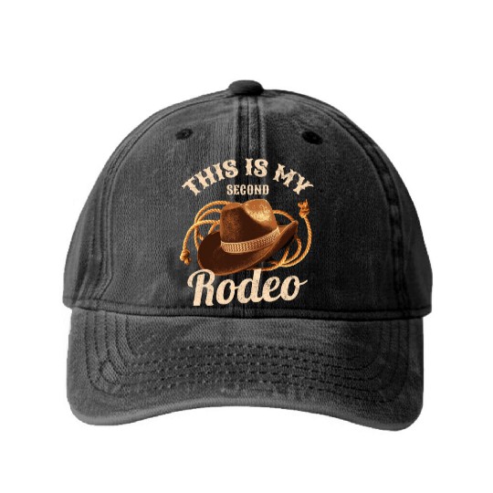 Rodeo Bull Riding Livestock Show Farmer Cattle Washed Denim Baseball Caps