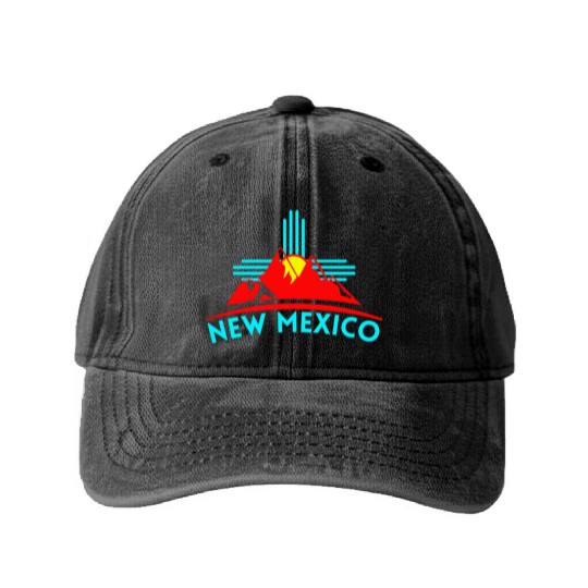 Zia Sun New Mexico Washed Denim Baseball Caps