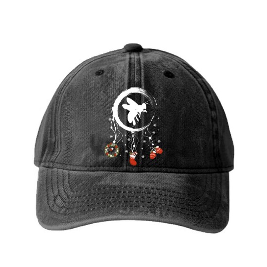 Winter dreamcatcher Christmas Bee Washed Denim Baseball Caps