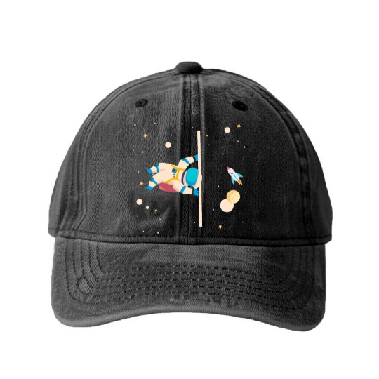 Calisthenics Astronaut Fitness Workout Exercise Washed Denim Baseball Caps