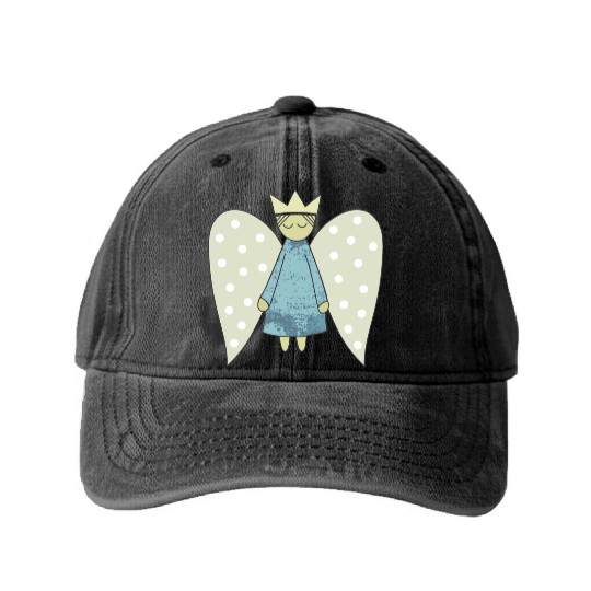 The Flight of the Christmas Angel Washed Denim Baseball Caps