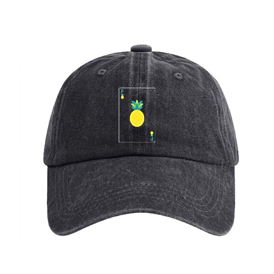 Open Faced Chinese Poker Pineapple Washed Denim Baseball Caps