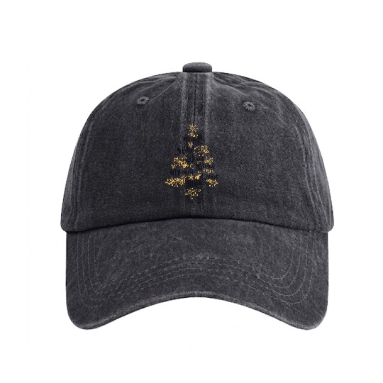 Christian Christmas Tree Family Holiday Church Washed Denim Baseball Caps
