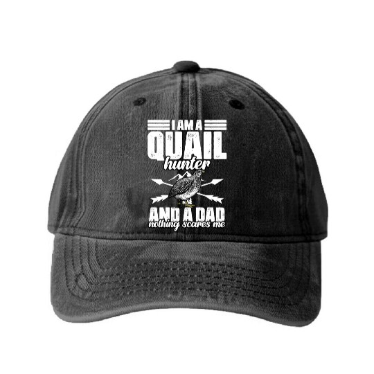 Funny Quail Hunting Hobby Northern Bobwhite Quail Washed Denim Baseball Caps