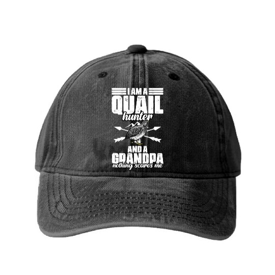 Funny Quail Hunting Hobby For Bobwhite Quail Washed Denim Baseball Caps