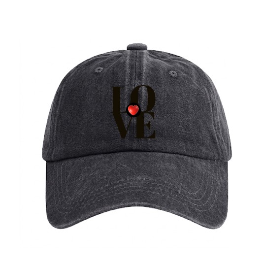 LOVE, LOVE, LOVE. TAKE MY HEART. Washed Denim Baseball Caps