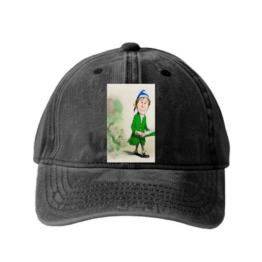 Elf with a book Washed Denim Baseball Caps