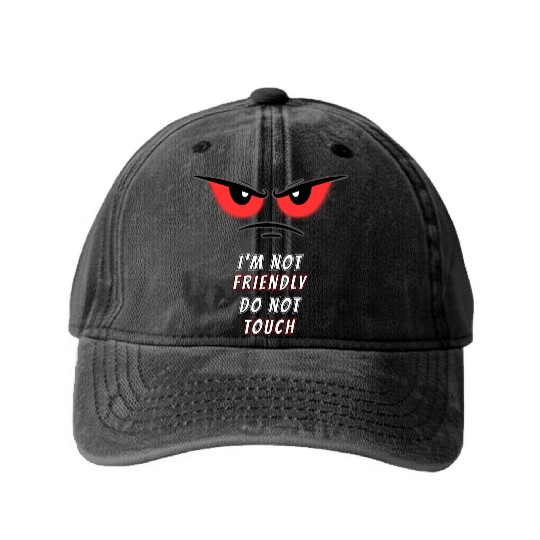 I'm not Friendly Do Not Touch, Funny memes Washed Denim Baseball Caps