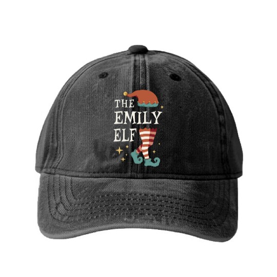 The Emily Elf - Christmas Pajama for Emily Washed Denim Baseball Caps