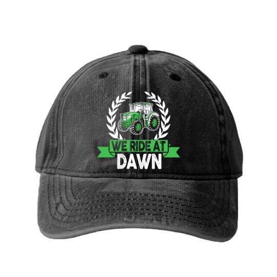 We Ride At Dawn Dad Lawn Mower Make Laugh Day Yard Washed Denim Baseball Caps