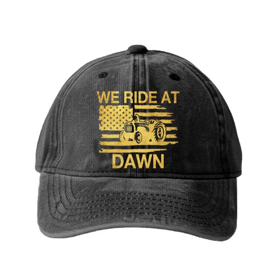 We Ride At Dawn Dad Lawn Mower Make Laugh Day Yard Washed Denim Baseball Caps