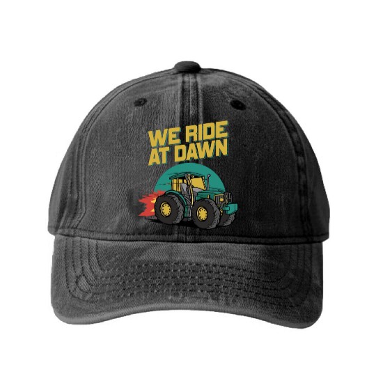 We Ride At Dawn Dad Lawn Mower Make Laugh Day Yard Washed Denim Baseball Caps