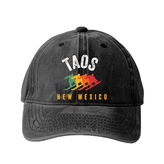 Vintage Taos Nm Us New Mexico Ski Snowboard Mounta Washed Denim Baseball Caps