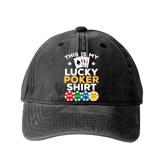 Poker Player - This Is My Lucky Poker Washed Denim Baseball Caps - Poke