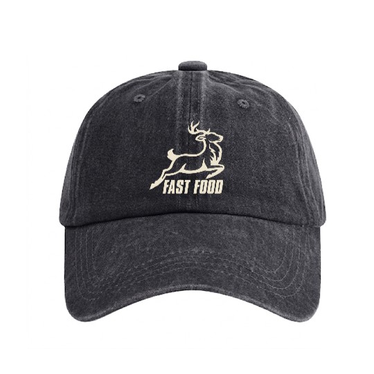 DEER FAST FOOD, Dad Hunter, Gifts For Hunters Washed Denim Baseball Caps