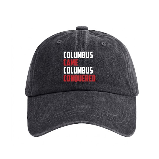 Columbus Day 1492 Washed Denim Baseball Caps