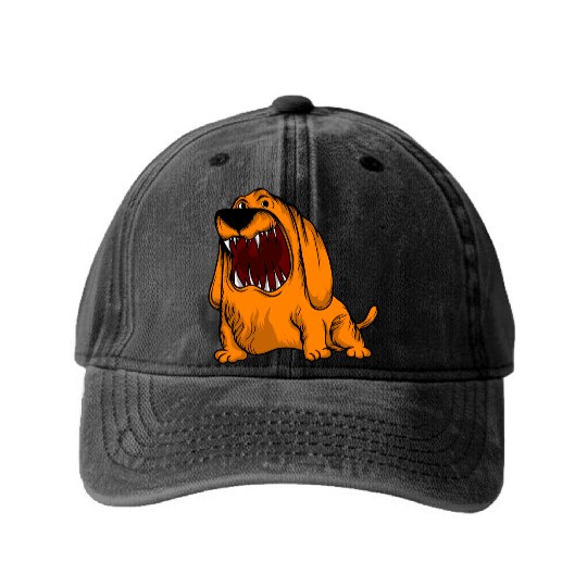 Scary Big Mouth Dog Owners Pet Lover Gift Ideas Washed Denim Baseball Caps