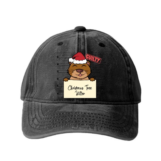 Sea otter christmas funny prison Washed Denim Baseball Caps