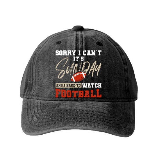 American Football Sunday Football Player Sport Fan Washed Denim Baseball Caps