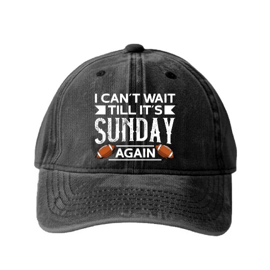 American Football Sunday Football Player Sport Fan Washed Denim Baseball Caps