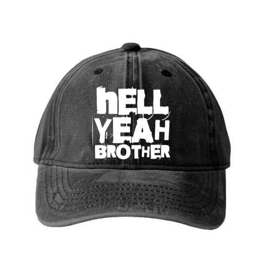Hell Yeah Brother Washed Denim Baseball Caps