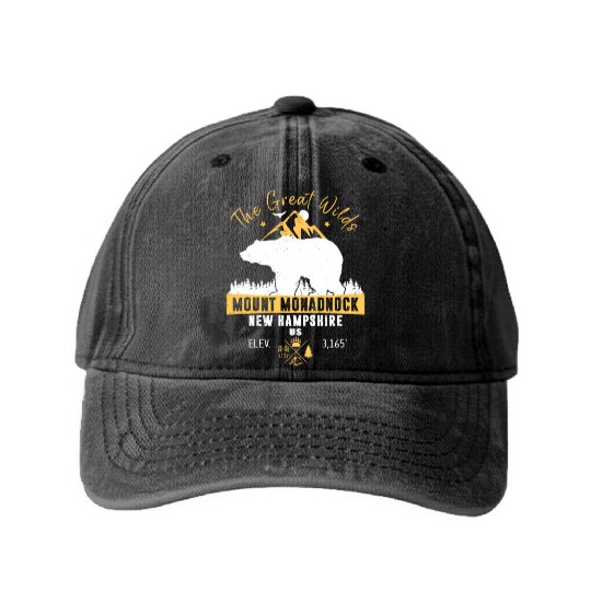 Mount Monadnock New Hampshire Washed Denim Baseball Caps