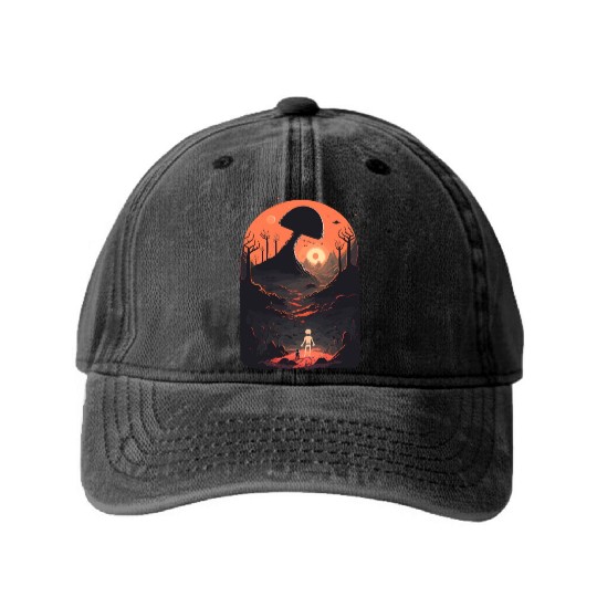 alien world Washed Denim Baseball Caps