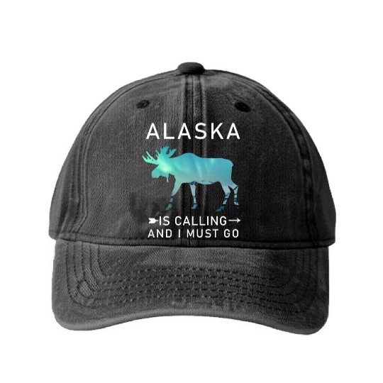 Alaska Gift USA Natur Bär Denali Grizzly Wald Washed Denim Baseball Caps