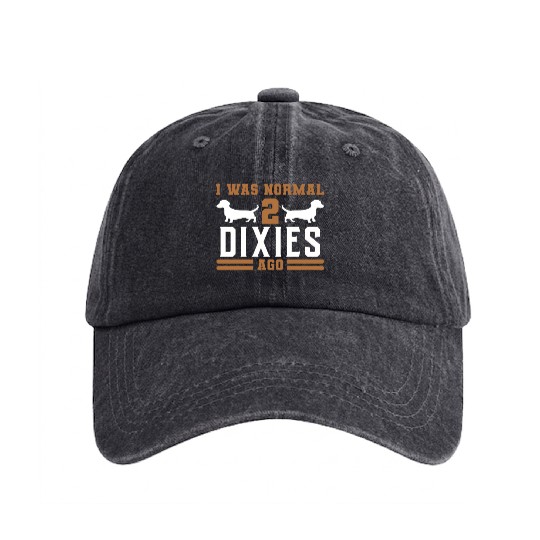 Dachshund Gift Dixie Wiener Doxie Dackel Washed Denim Baseball Caps