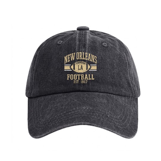 New Orleans Football Vintage Louisiana Nola Saint Washed Denim Baseball Caps