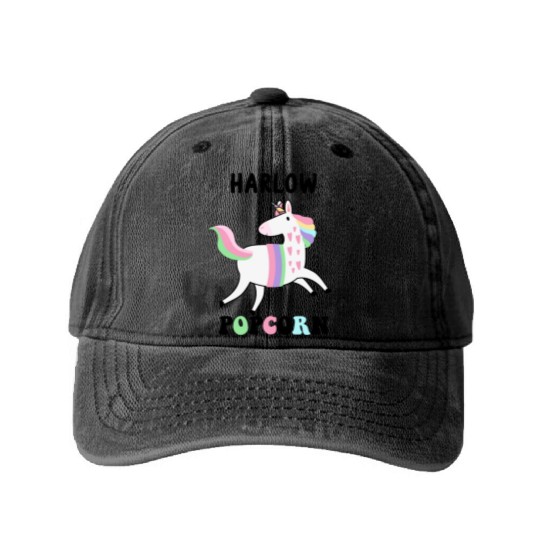 Harlow And Popcorn Merch Popcorn The Pony Washed Denim Baseball Caps