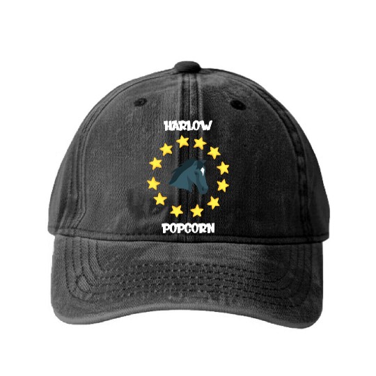 Harlow And Popcorn Merch Popcorn The Pony Washed Denim Baseball Caps