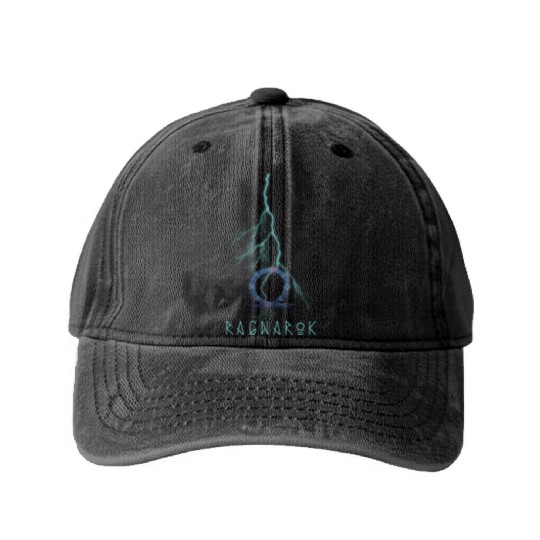 god of war ragnarock Washed Denim Baseball Caps black for gamers