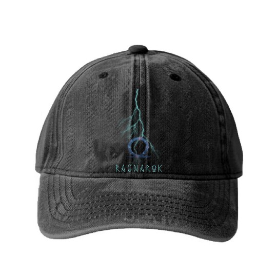 god of war ragnarock Washed Denim Baseball Caps black for gamers