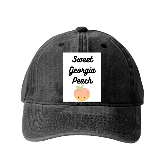 Sweet Georgia Peach Washed Denim Baseball Caps