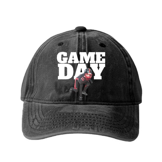 Game Day , Football Washed Denim Baseball Caps Sunday Funday Washed Denim Baseball Caps