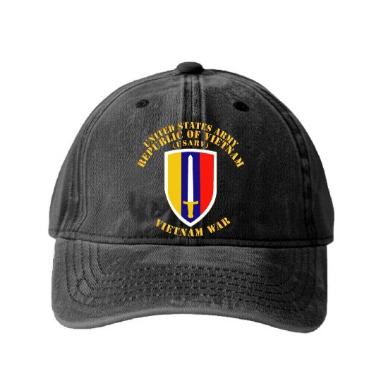 Army US Army Vietnam USARV Vietnam War Washed Denim Baseball Caps