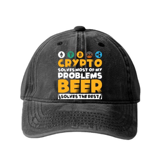 The evolution of money bitcoin btc crypto Washed Denim Baseball Caps