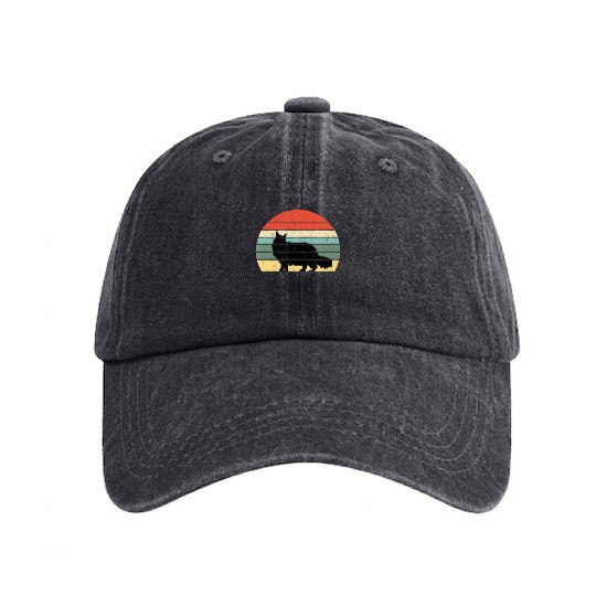 Cat Lover Gift Washed Denim Baseball Caps Retro Maine Cat