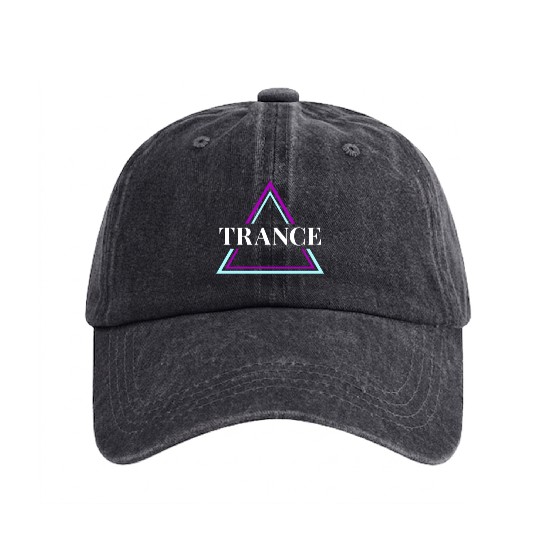 Trance Techno Party EDM Festival Goa Electro Rave Washed Denim Baseball Caps