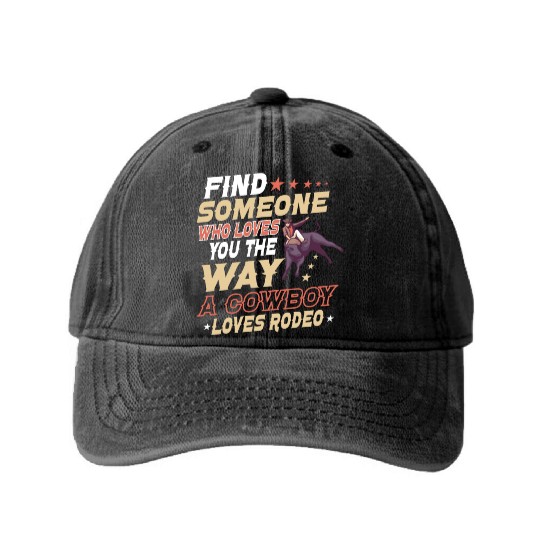 Rodeo Bull Riding Livestock Show Farmer Cattle Washed Denim Baseball Caps