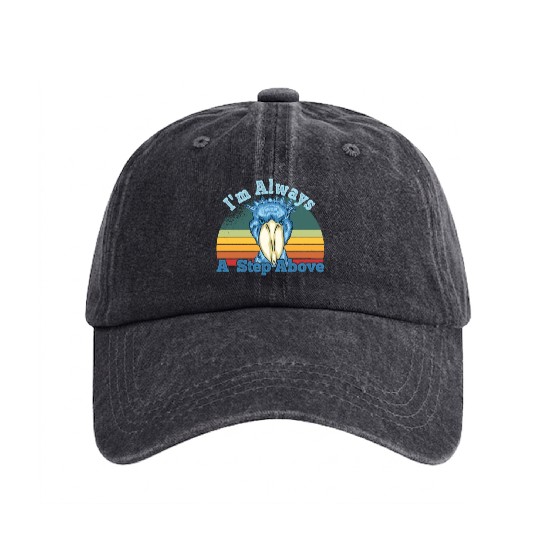 Shoebill Retro Sunset African Bird Design Washed Denim Baseball Caps