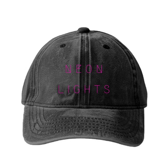 Neon Lights Washed Denim Baseball Caps